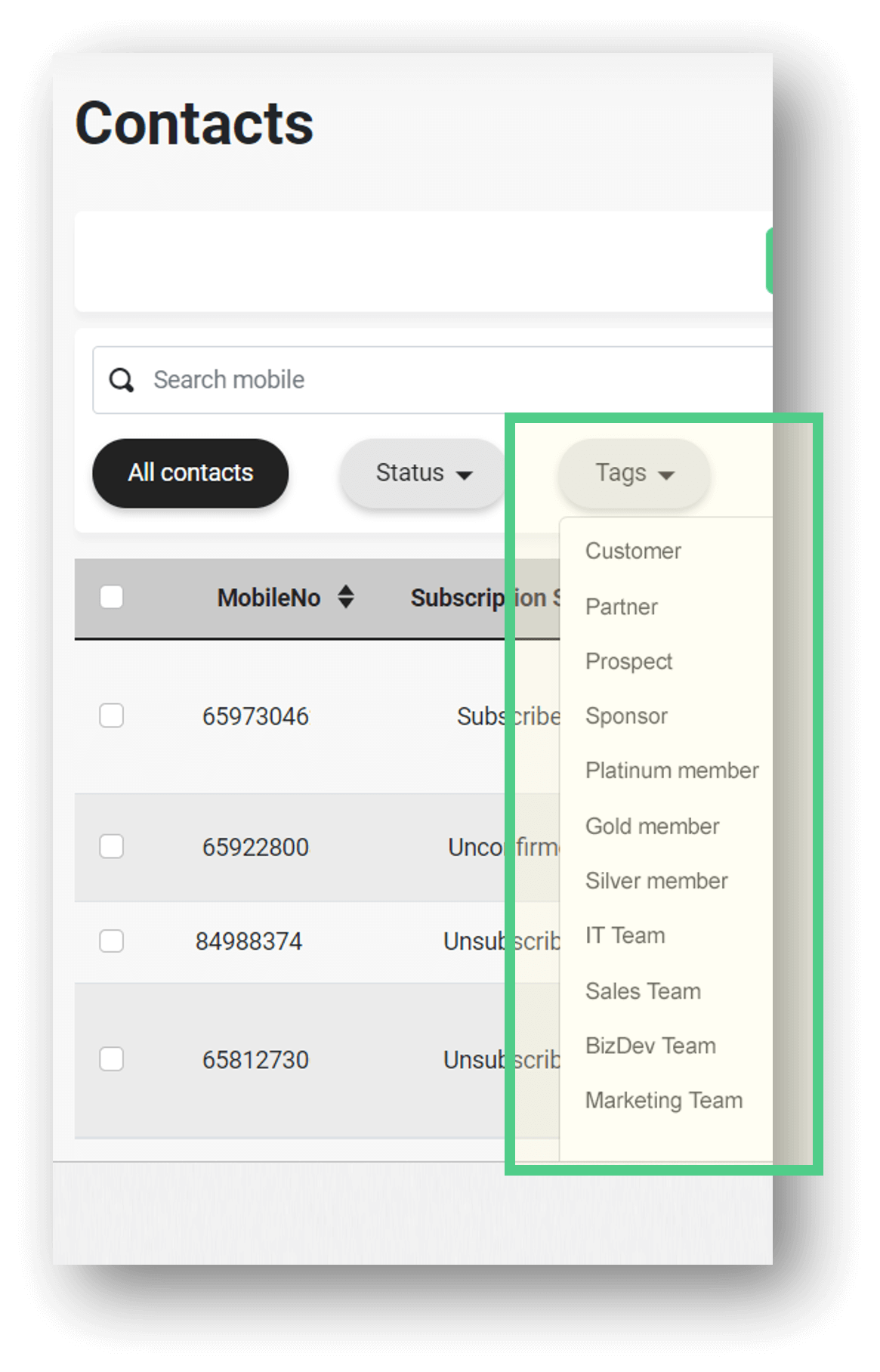 simplyblast-Organize Your Contacts & Add Tags